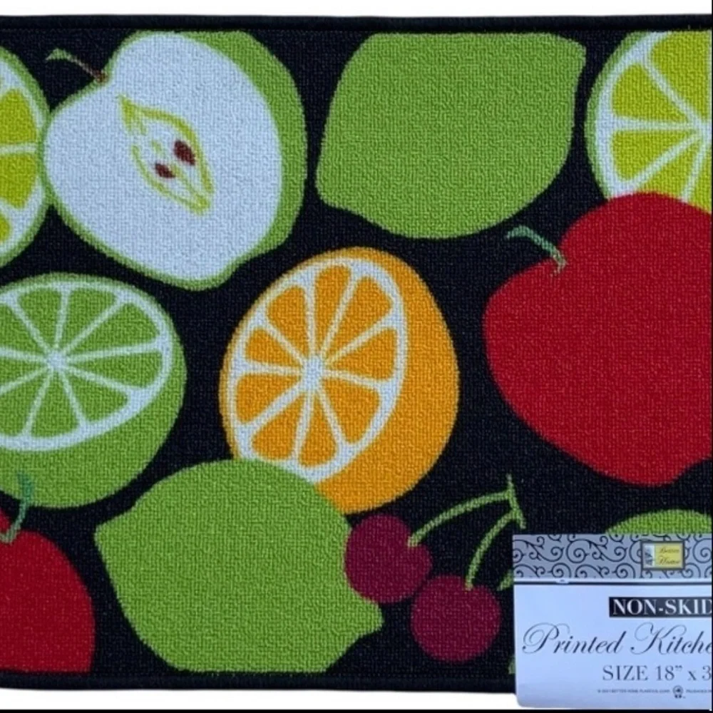 Assorted Fruit Colorful Printed Accent Rug Mat MultiColor Rectangle 18 X 30 in